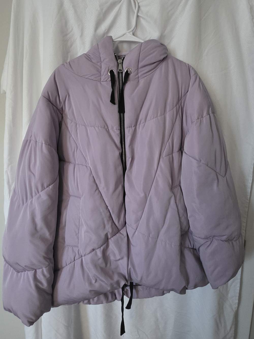 Free People Lavender Quilted Puffer Jacket with Hood